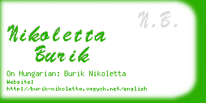 nikoletta burik business card